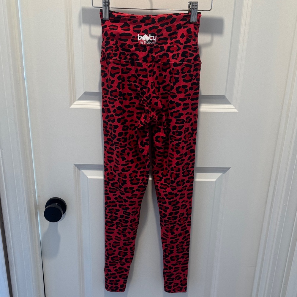 Booty By Brabants Red Leopard Print Leggings